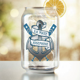 Anker nautische roeiriemen 1st Mate gepersonalisee Blikvorm Glas