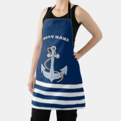 Anker Navy Blauwe Gestreepte Schort (Insitu)