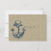 Anker Navy Blue en Burlap Response Kaart (Achterkant)