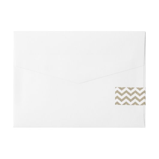 Anker Navy Blue en Burlap Zigzag Adreslabel Wikkel (Achterkant)
