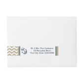 Anker Navy Blue en Burlap Zigzag Adreslabel Wikkel (Voorkant)