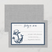 Anker Navy Blue en Grey Response Kaart (Voorkant / Achterkant)