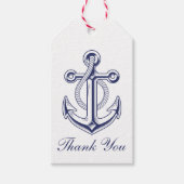 Anker Navy Blue nautische bruiloft dank u Cadeaulabel (Voorkant)
