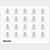 Anker Navy Blue nautische bruiloft dank u Vierkante Sticker (Vel)