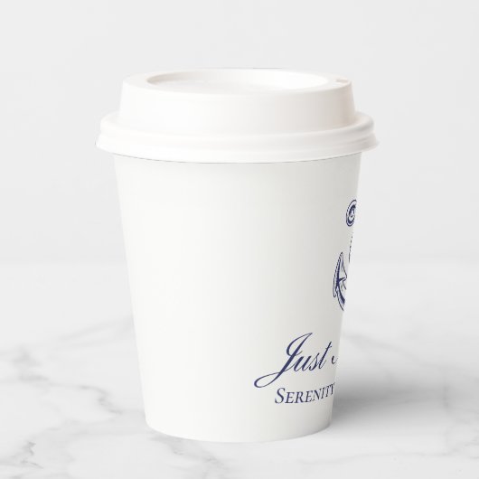 Anker Navy Blue net getrouwd nautische bruiloft Papieren Bekers (Voorkant)