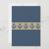 Anker Navy Blue Stripes Baby shower Kaart (Voorkant)