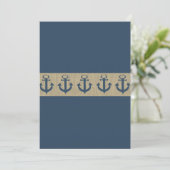 Anker Navy Blue ZigZag Baby shower Kaart (Staand voorkant)