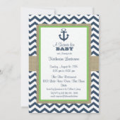 Anker Navy Blue ZigZag Baby shower Kaart (Achterkant)