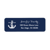 Anker Navy Nautical Beach Elegante bruiloft Etiket (Voorkant)