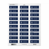 Anker Navy Nautical Beach Elegante bruiloft Etiket (Full Sheet)