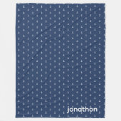 Anker Navy & Wit Patroon ID836 Fleece Deken (Voorkant)