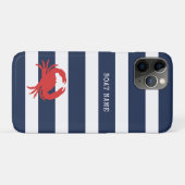 Anker Navyblauwe Strepen Rode Krab Bootnaam Strand Case-Mate iPhone Case (Achterkant (horizontaal))