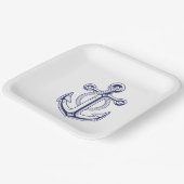 Anker Ocean Sailor Navy Blue Nautische bruiloft Papieren Bordje (Gebogen)