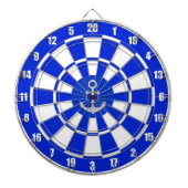Anker op blauwe en witte dartbord (Voorkant)