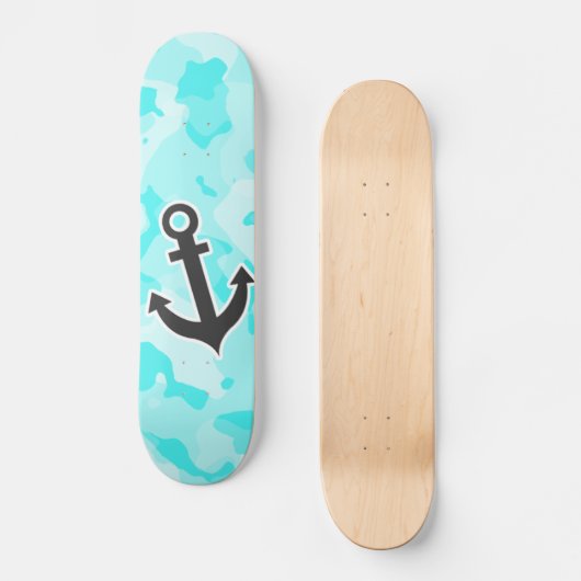 Anker op Celeste Camo; Camouflage Persoonlijk Skateboard (Voorkant)