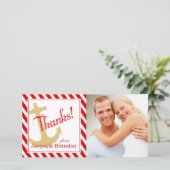 Anker op de strepen | rood wit bedankkaart (Staand voorkant)