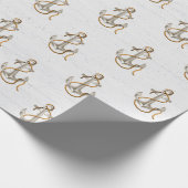 Anker op gewitgewassen hout cadeaupapier (Hoek)