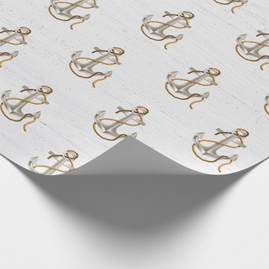 Anker op gewitgewassen hout cadeaupapier (Hoek)