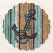  anker op het gevarieerd houten plank kartonnen onderzetters (Voorkant)