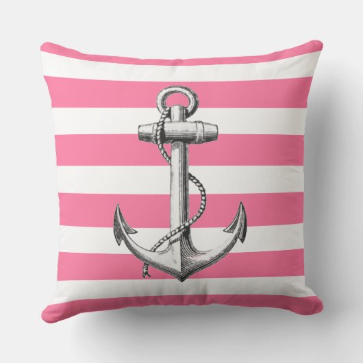 Anker op het nochtans roze strooppatroon kussen (Achterkant)