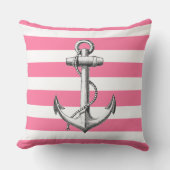 Anker op het nochtans roze strooppatroon kussen (Voorkant)
