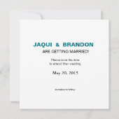 Anker op Strepen Bewaar de Datum | turkoois wit Save The Date (Achterkant)