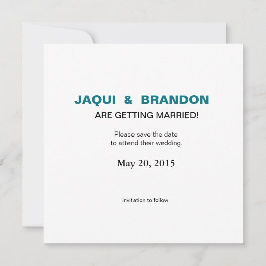 Anker op Strepen Bewaar de Datum | turquoise wit Save The Date (Achterkant)