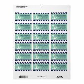 Anker op strepen | Navy Aqua Etiket (Full Sheet)