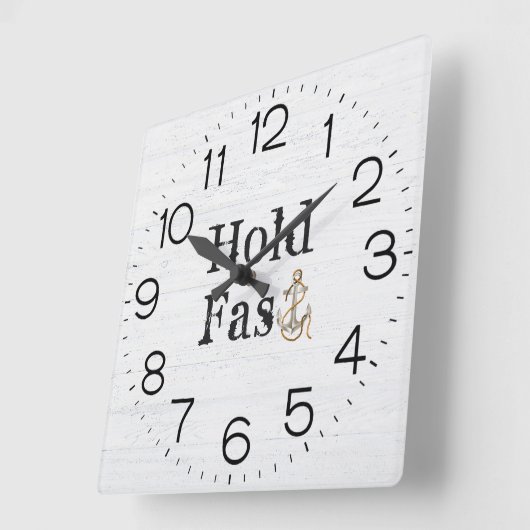 Anker op Whitewashington Wood Square Wall klok (Hoek)
