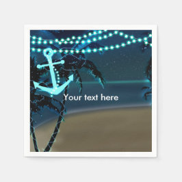 Anker & Palmboom Strand Nacht Trouw Servetten