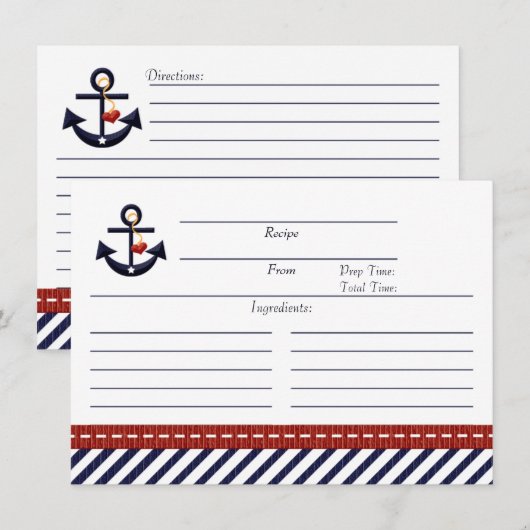 Anker Recept Kaart (Voorkant / Achterkant)