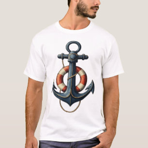 Anker & reddingsboei Grafisch ontwerp van een oud  T-shirt
