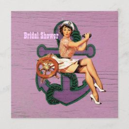 anker retro pin up girl sailor vrijgezellenfeest kaart
