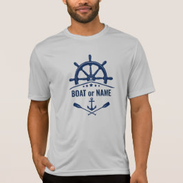 Anker riemen Schepen Wielboot of Naam Blauw & Grij T-shirt