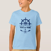 Anker roeiers Schepen Wielboot of Naam Lichtblauw T-shirt (Voorkant)