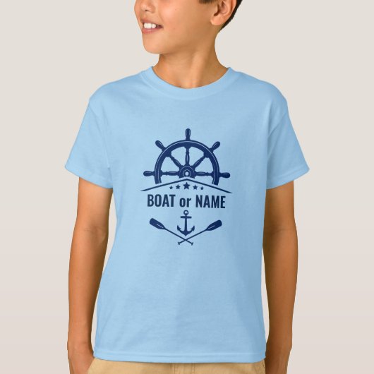 Anker roeiers Schepen Wielboot of Naam Lichtblauw T-shirt (Voorkant)