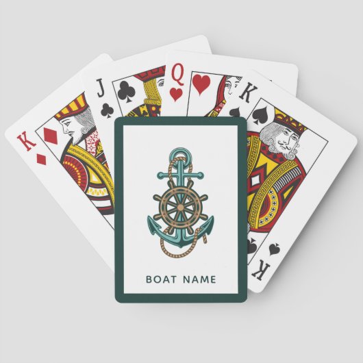 Anker Rope Wiel Boot Naam Nautische Aangepast Pokerkaarten (Achterkant)