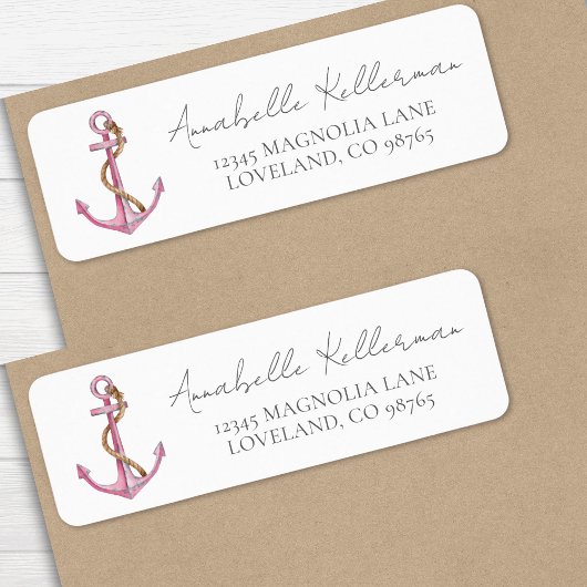Anker Roze Scheepspost Retouradres Etiket