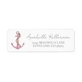 Anker Roze Scheepspost Retouradres Etiket (Voorkant)