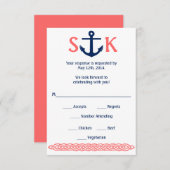 Anker RSVP Kaart Navy en Koraal (Voorkant / Achterkant)