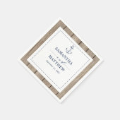 Anker Rustiek Hout Nautische Marine Bruiloft Servet (Hoek)