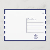 Anker Sailor Marine Blauw Nautische Bruiloft Dank  Briefkaart (Achterkant)