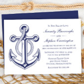 Anker Sailor Marine Blauw Nautische Bruiloft Kaart