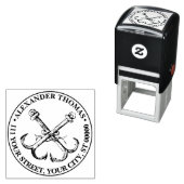 Anker scheepsnaam adres preppy nautische vintage s  zelfinktende stempel (In situ)