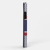 Anker & Scheepsstrepen & Monogram Navy & Rood Case-Mate iPhone Case (Achterkant/rechts)