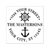 Anker Scheepswiel Ronde Naam Retouradres Zelfinktende Stempel (Design)