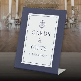 Anker Scheepvaart Navy Blauw Kaarten En Cadeaus Reclamebord Met Voetstuk