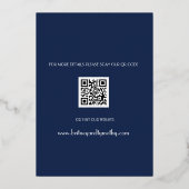 Anker Scheepvaart Navy Blauwe Moderne QR Code Huwe Folie Uitnodiging (Achterkant)