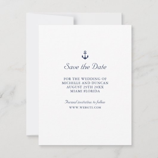 ANKER SCHEEPVAART TROUW Foto SAVE THE DATE Aankondiging (Achterkant)