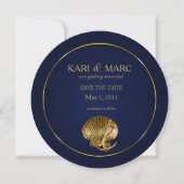 Anker Schelp Save the Date | marine & goud Kaart (Voorkant)